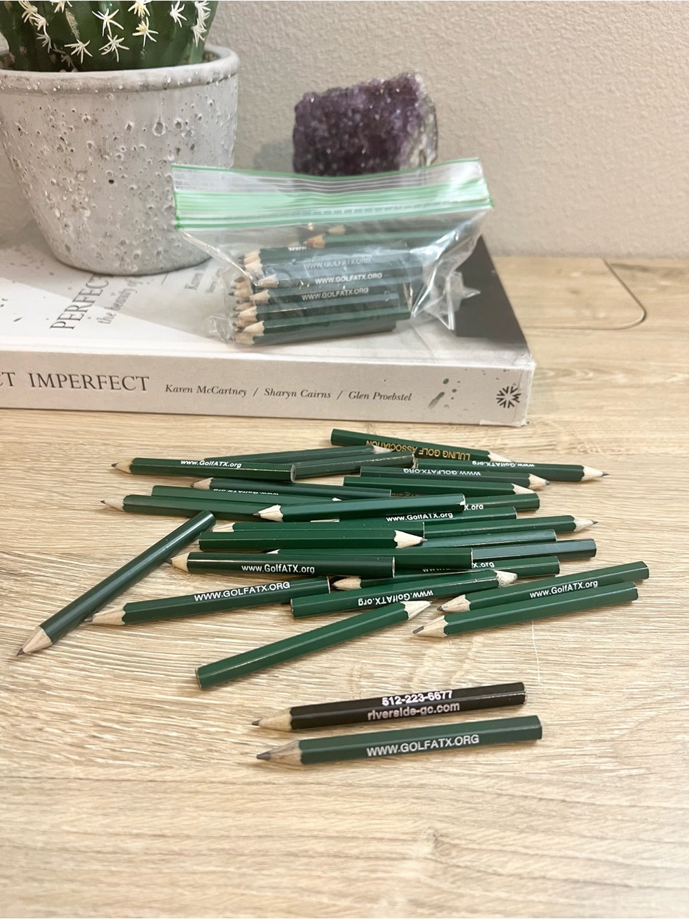 Mixed Lot Short Golf Course Pencils GolfATX Riverside GC‎ Promo Advertising